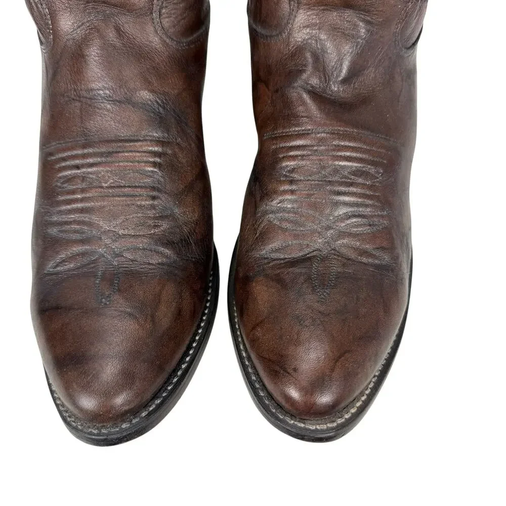 Justin Men's Brown Leather Western Boots Style: 1564 Size 10.5